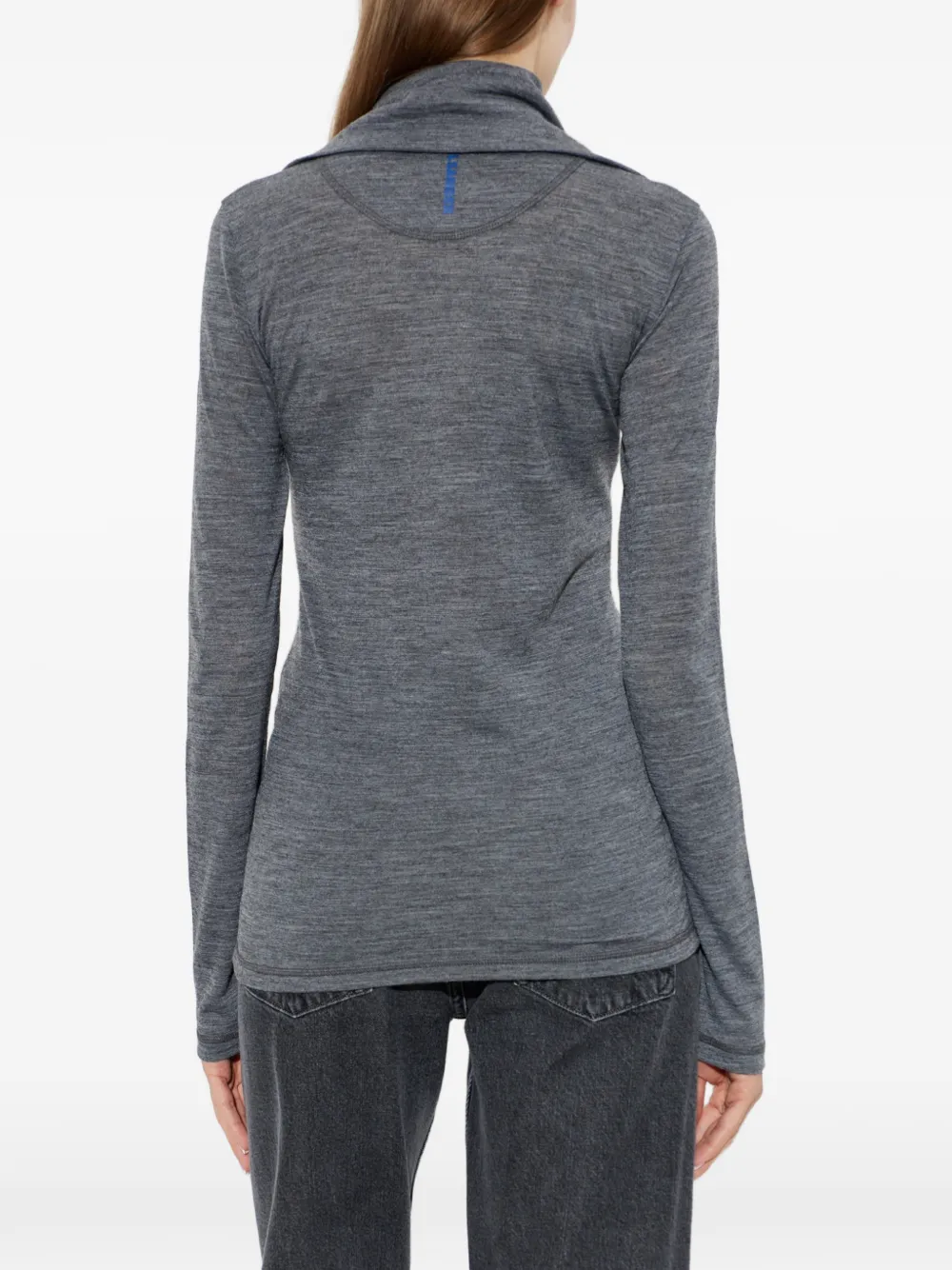 Jil Sander Top met opstaande kraag en rits Grijs