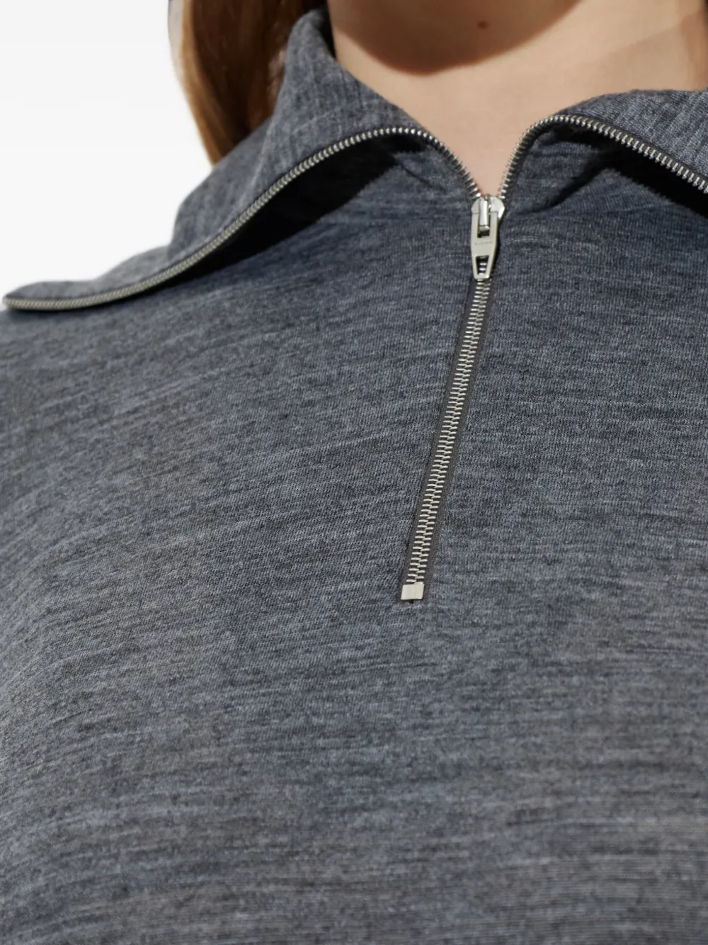 Jil Sander Top met opstaande kraag en rits Grijs