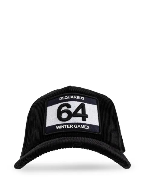 DSQUARED2 logo-patch corduroy cap