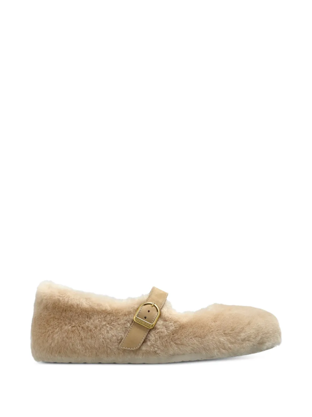 Birkenstock Santa Clarita ballerina's met lammy afwerking Beige