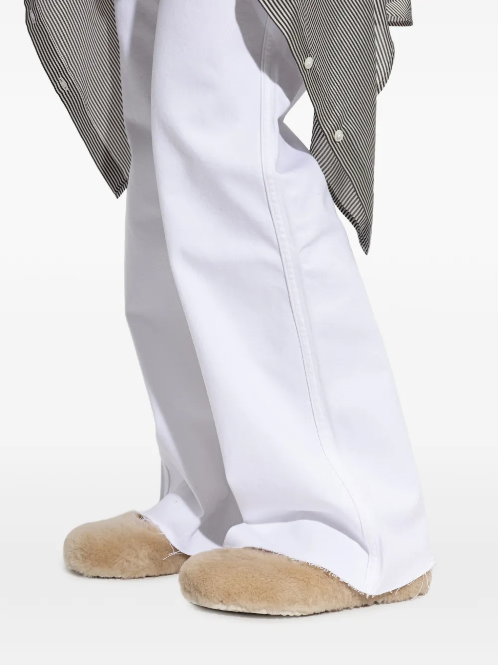 Birkenstock Santa Clarita ballerina's met lammy afwerking Beige