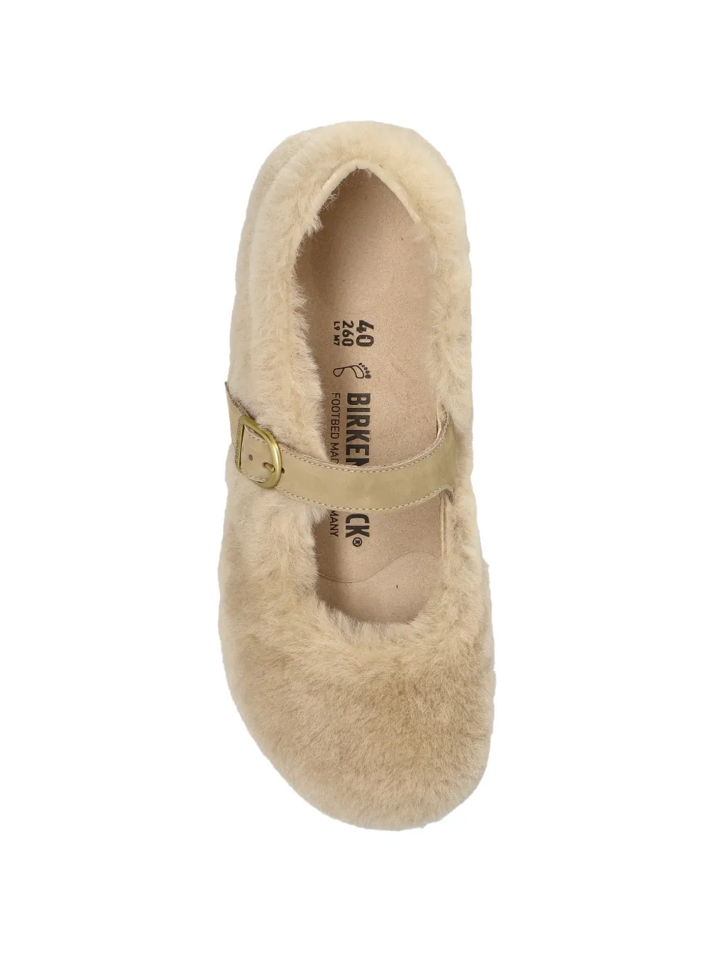 Birkenstock Santa Clarita ballerina's met lammy afwerking Beige