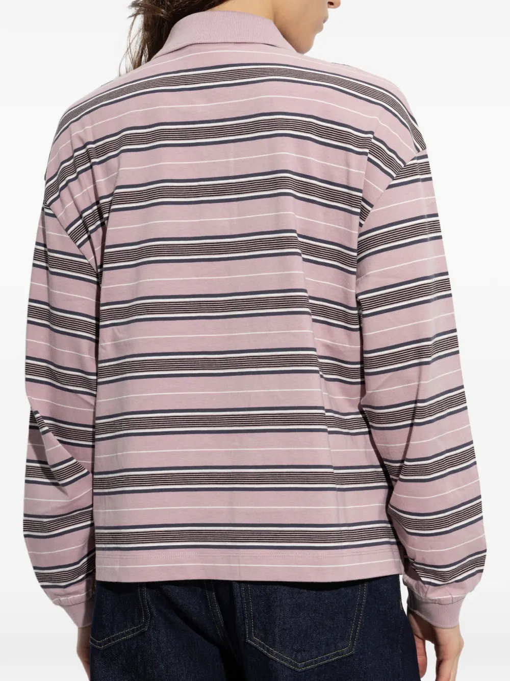 Carhartt WIP Bronson gestreept poloshirt Roze