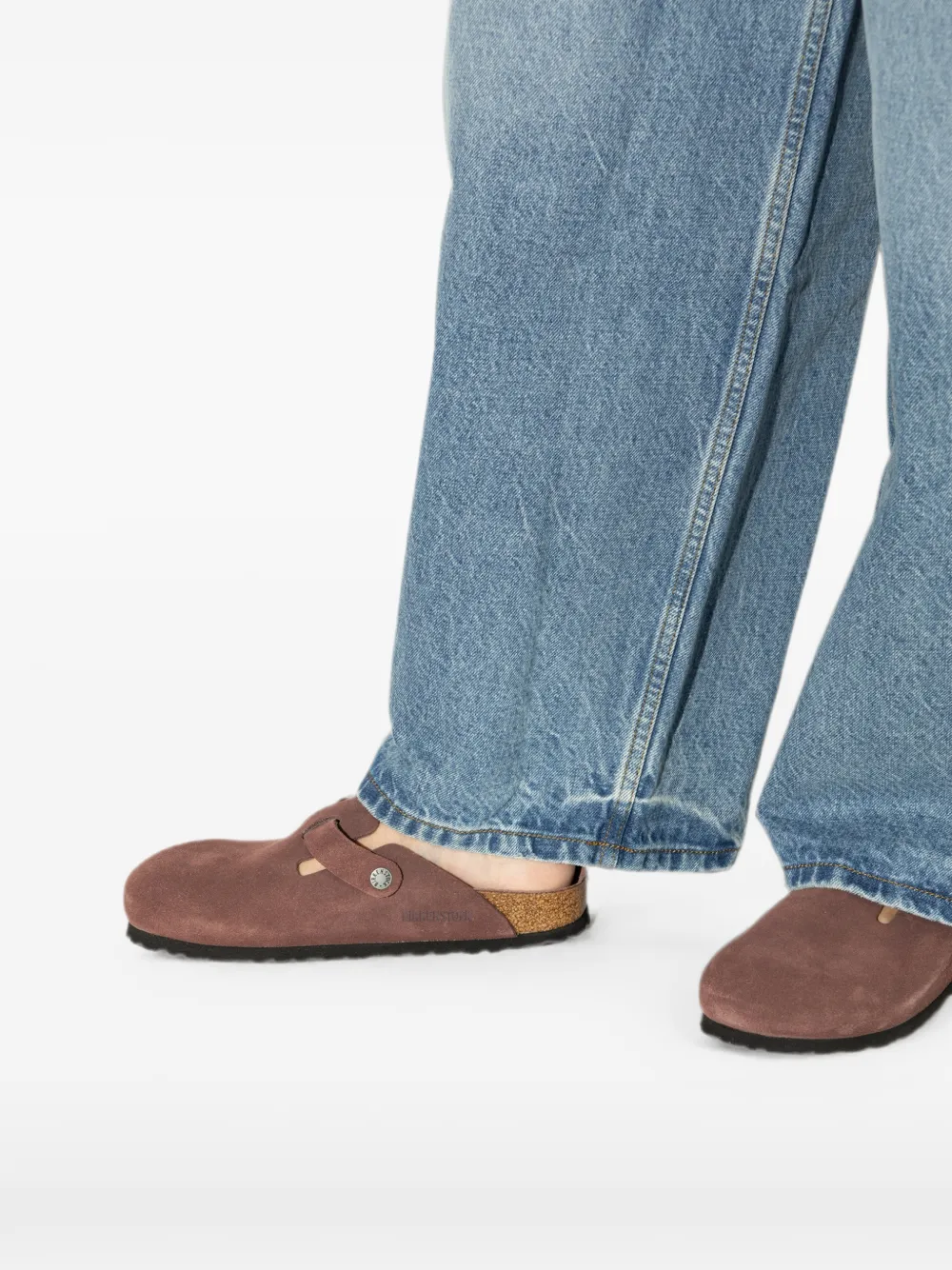 Birkenstock Boston suede sandals Rood