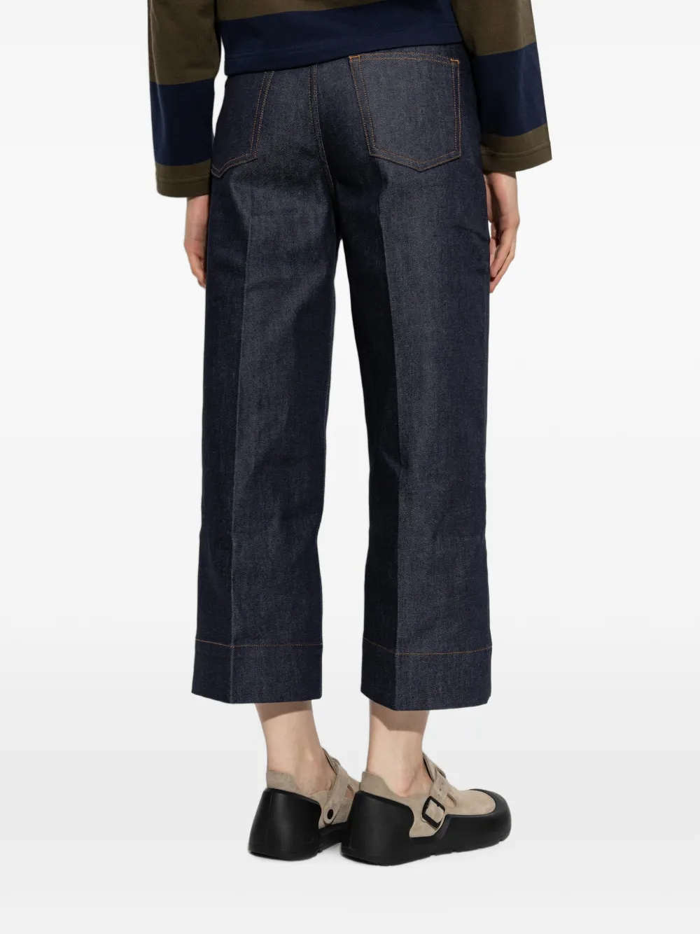 A.P.C. Thelma cropped jeans met wijde pijpen Blauw