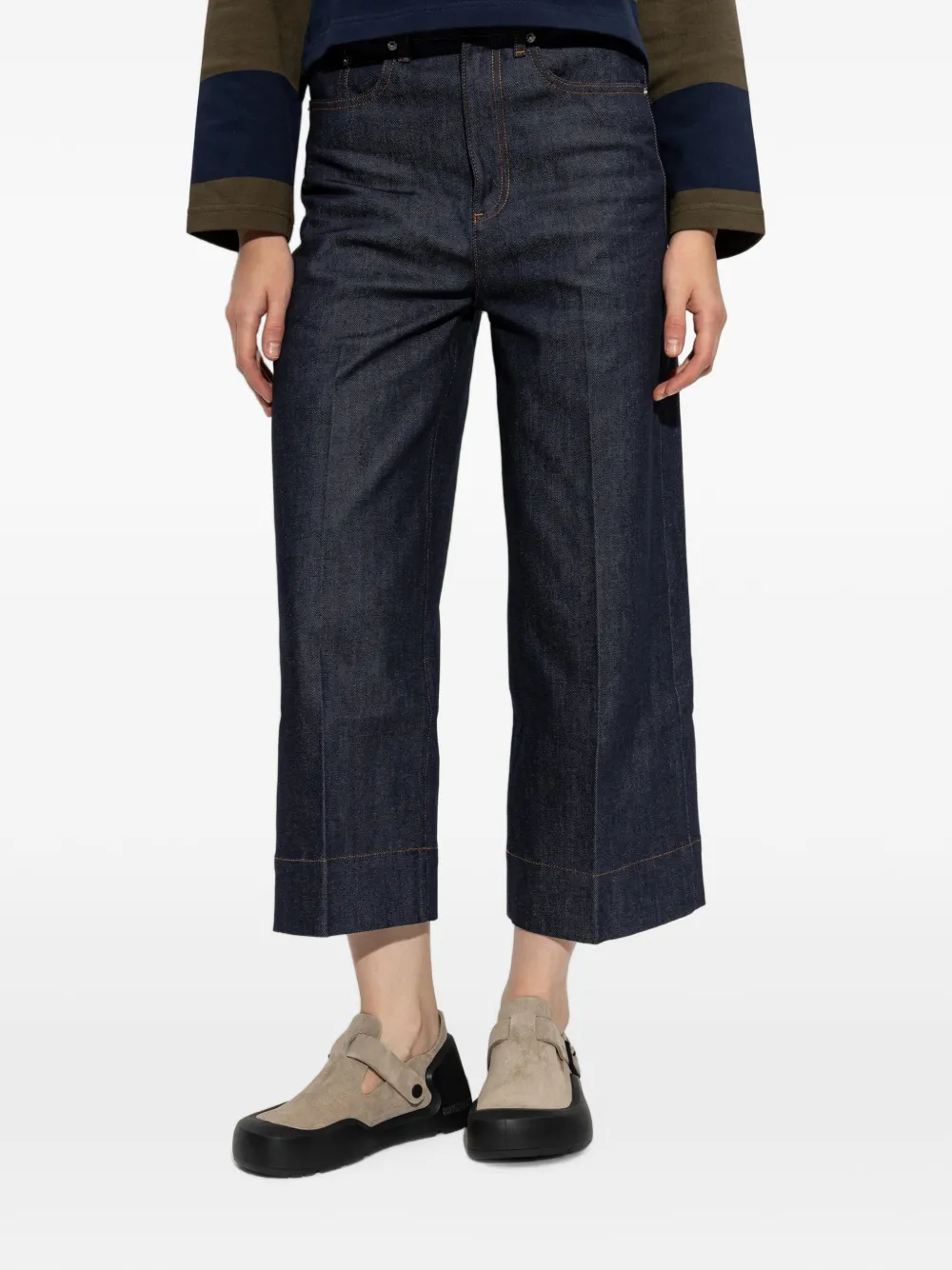 A.P.C. Thelma cropped jeans met wijde pijpen Blauw