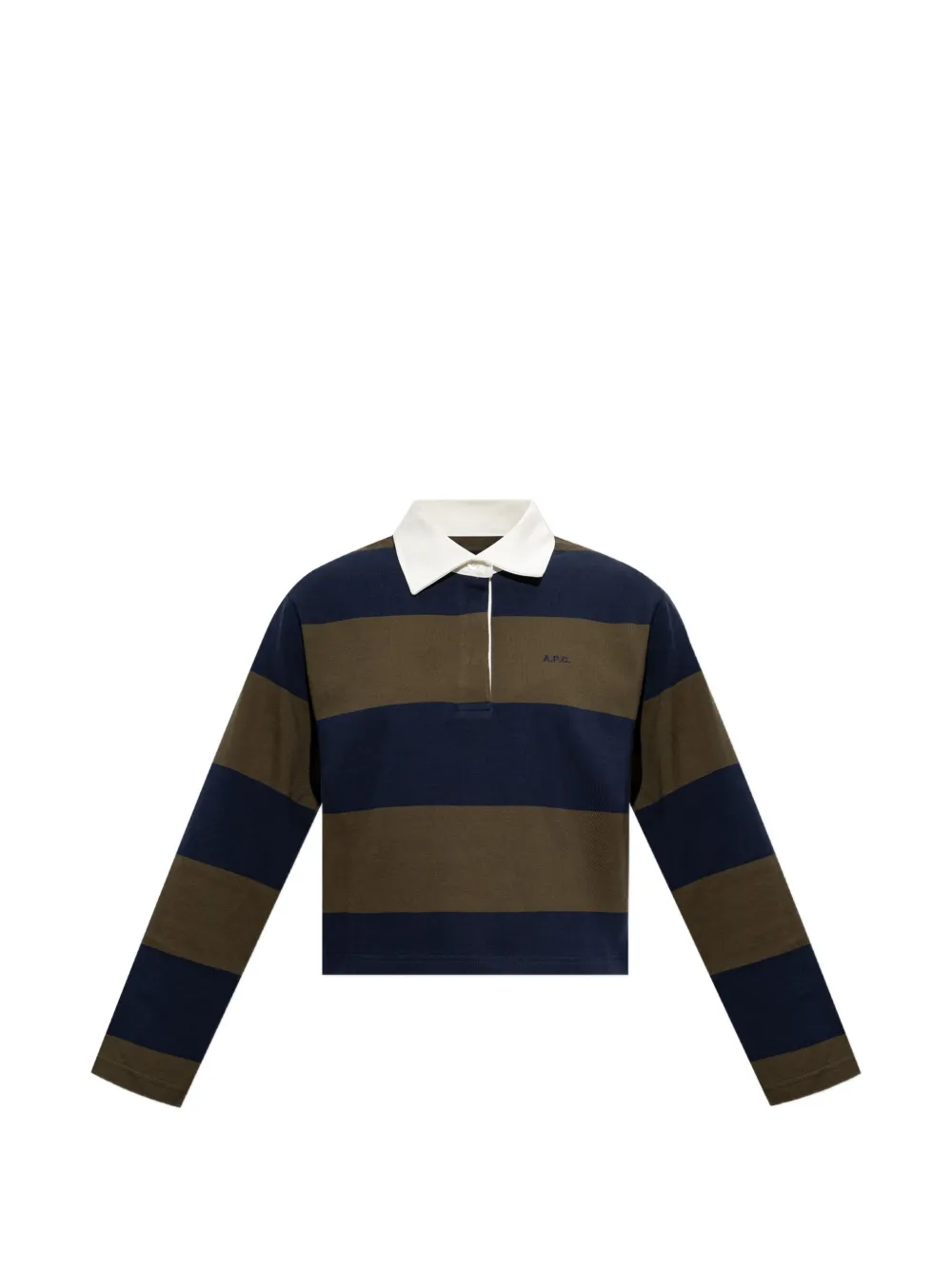 A.P.C. striped long-sleeve polo shirt - Blu