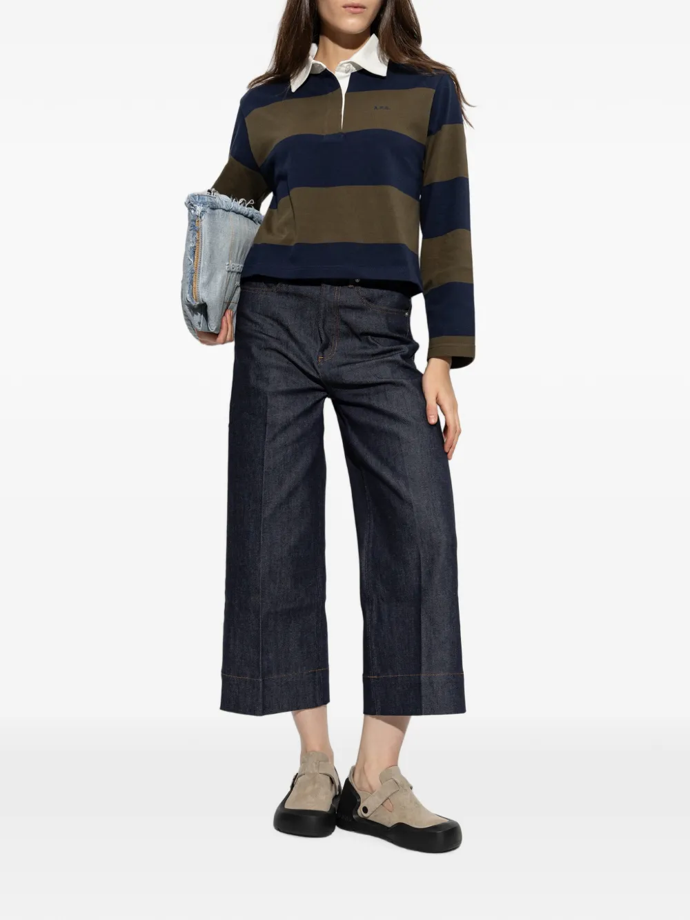 A.P.C. Gestreept poloshirt Blauw