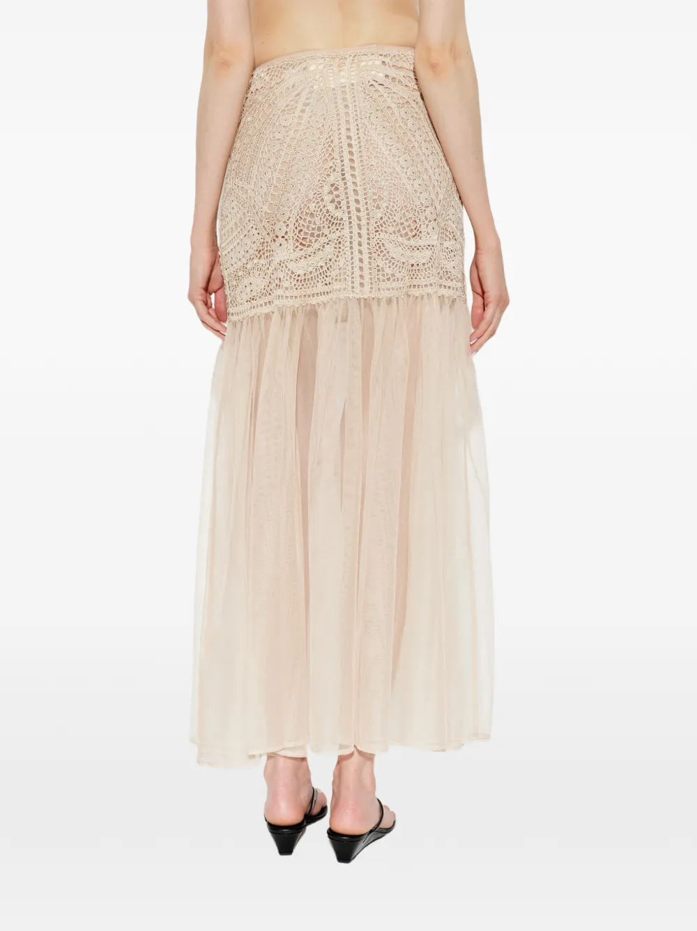 Ulla Johnson Crochet-knit Tulle Maxi Skirt in Neutrals, view 4