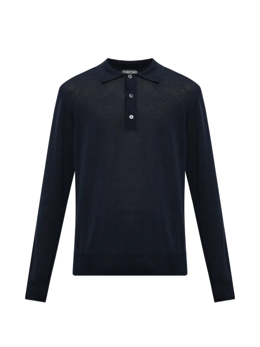 TOM FORD fine-gauge silk linen polo - Blau