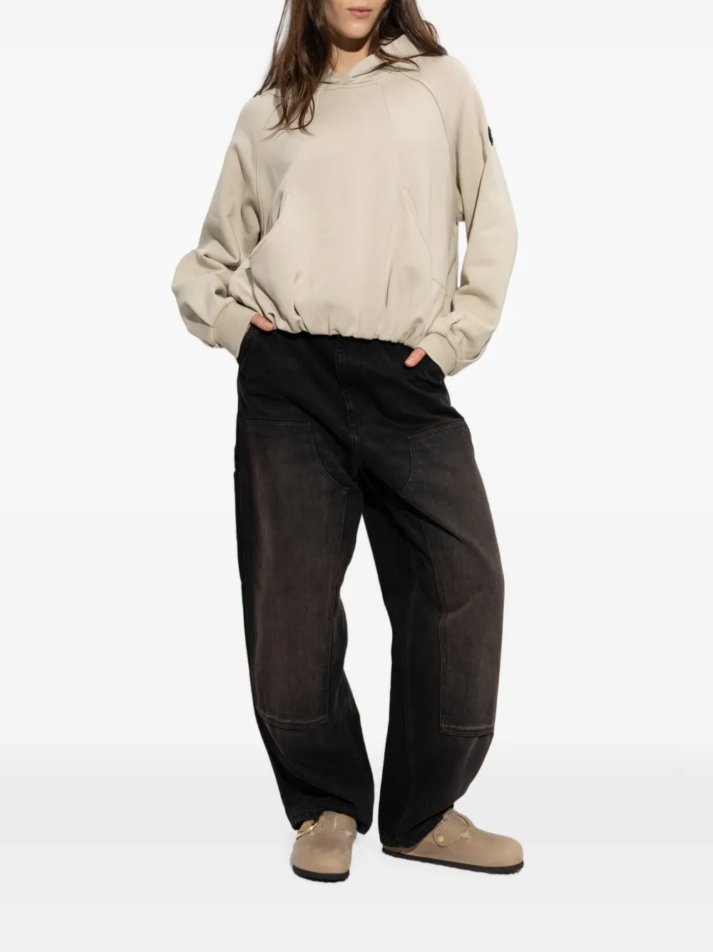 Moose Knuckles Hoodie met logo-patch en raglan mouwen Beige