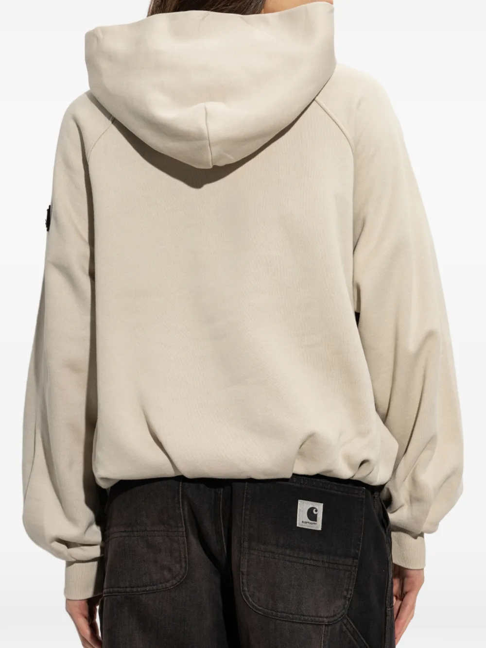 Moose Knuckles Hoodie met logo-patch en raglan mouwen Beige