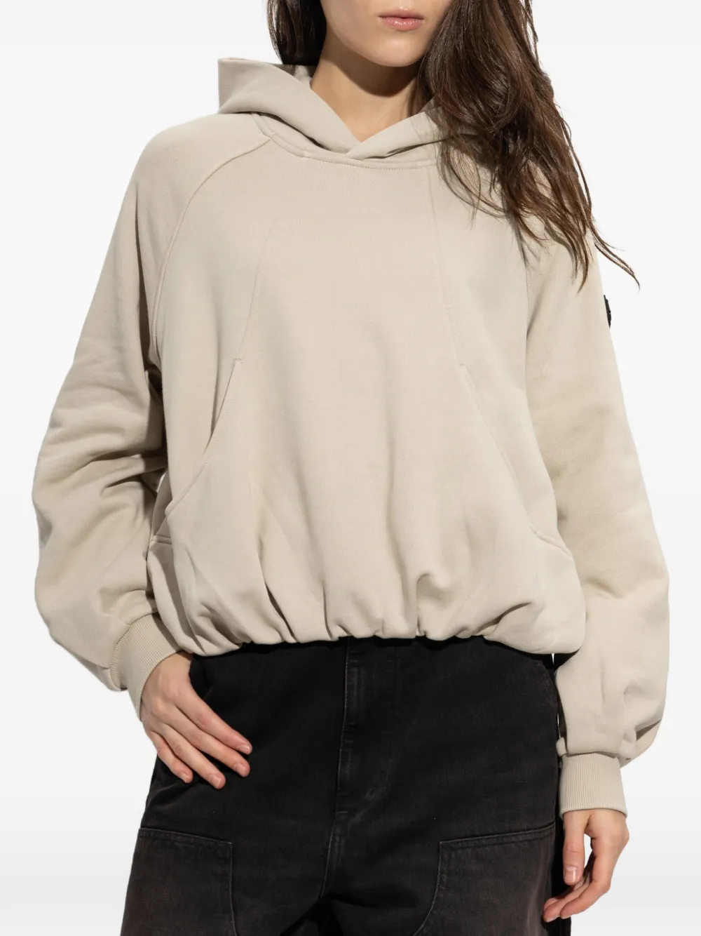 Moose Knuckles Hoodie met logo-patch en raglan mouwen Beige