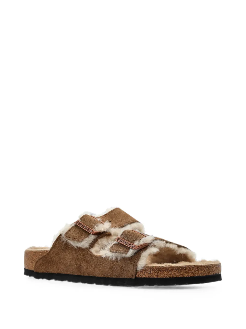 Birkenstock Arizona lammy sandalen Bruin
