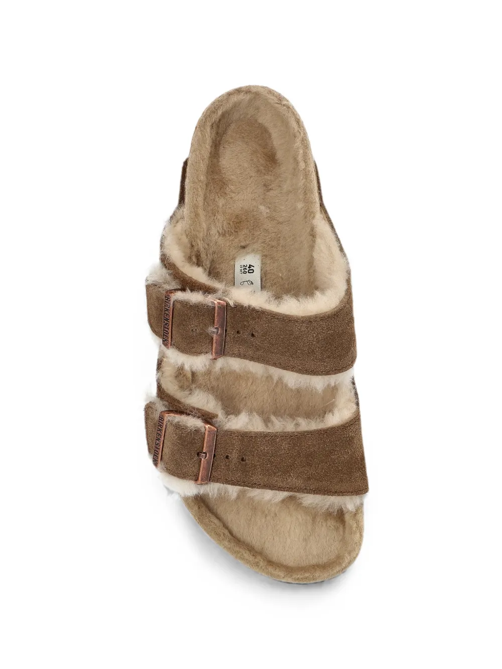 Birkenstock Arizona lammy sandalen Bruin