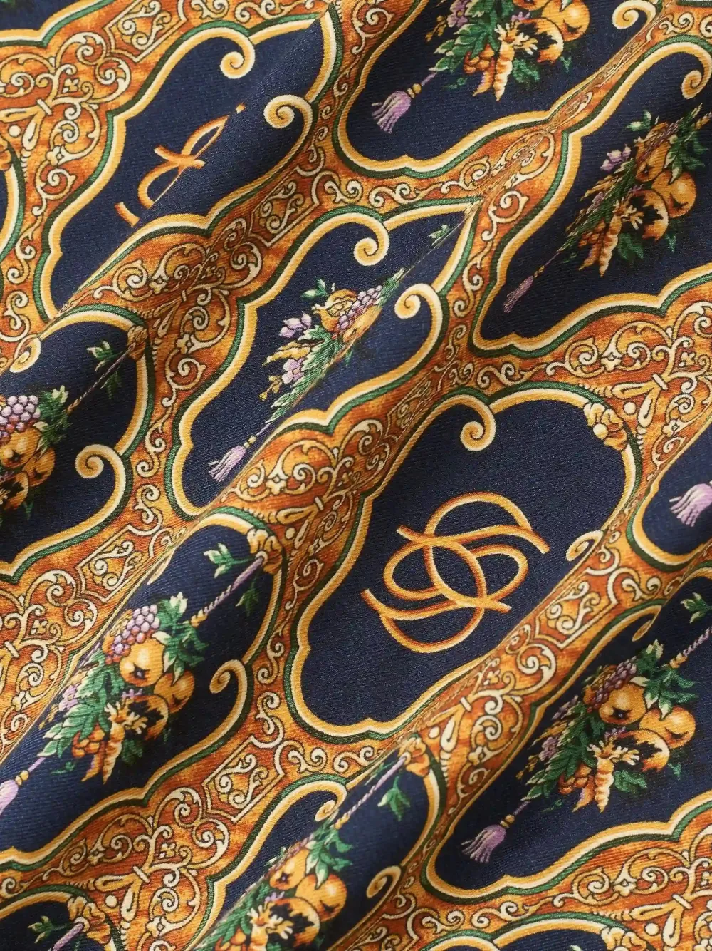 Drôle De Monsieur Baroque overhemd met druivenprint Goud