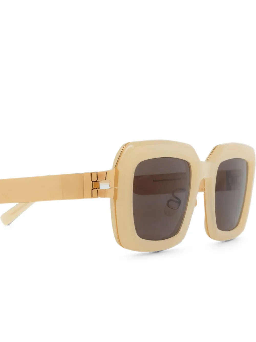 Mykita Una zonnebril met rechthoekig montuur Beige