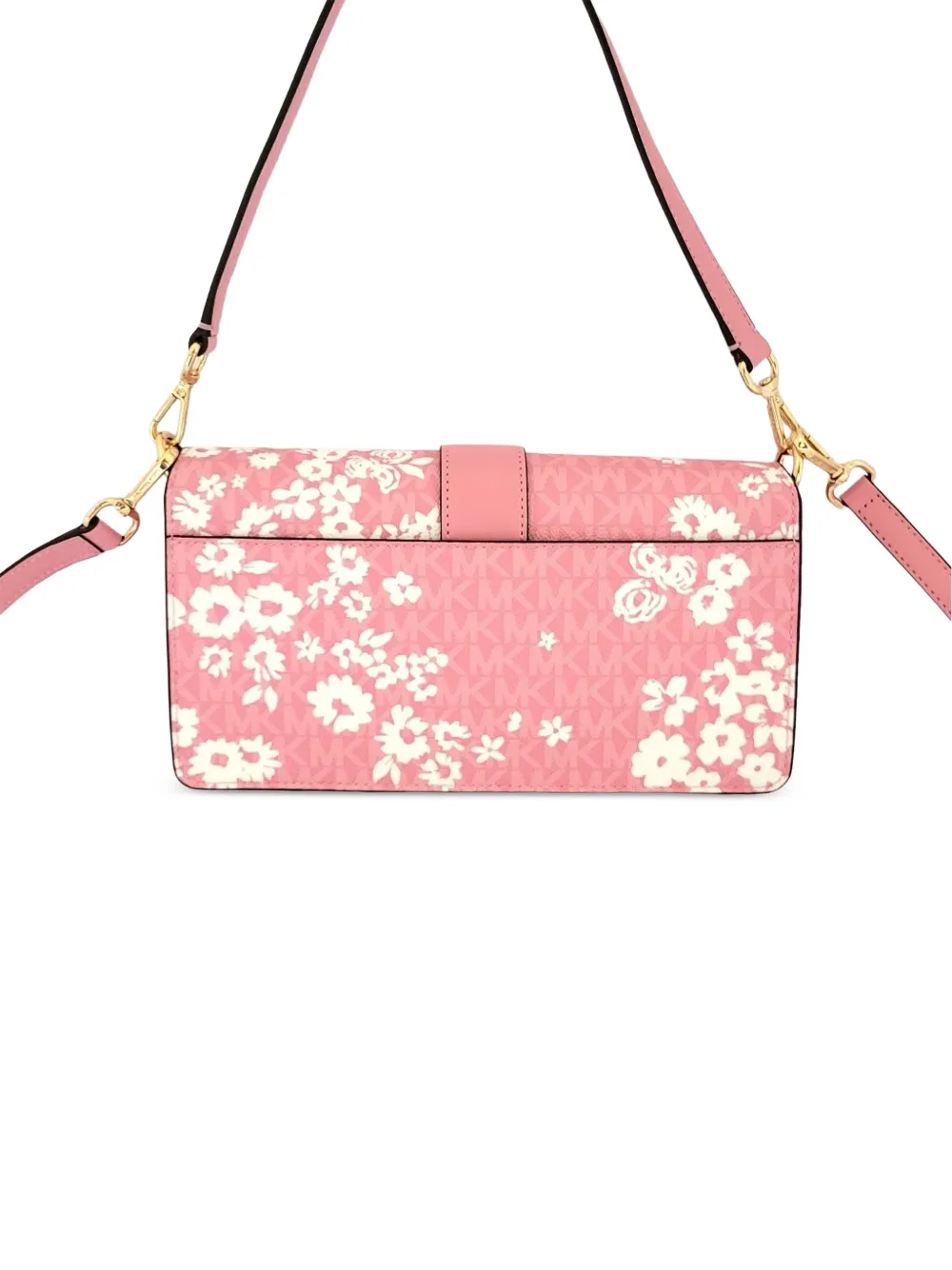 Michael Kors Schoudertas met bloemenprint en logoplakkaat Roze