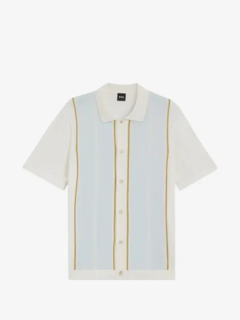 BOSS colour-blocked cardigan with wing collar