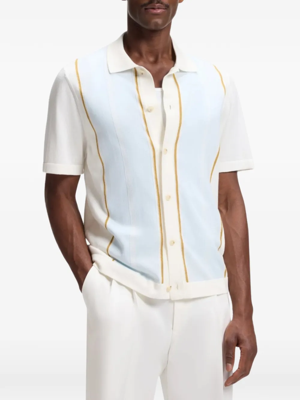 BOSS Vest met colourblocking Wit