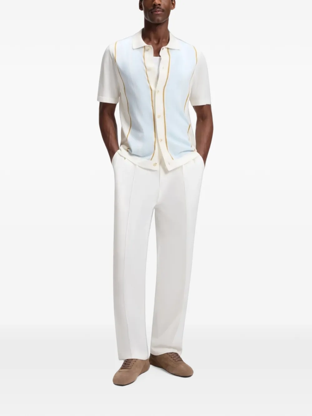 BOSS Vest met colourblocking Wit