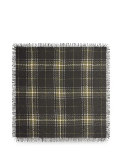 BOMPARD tartan-print fringed scarf