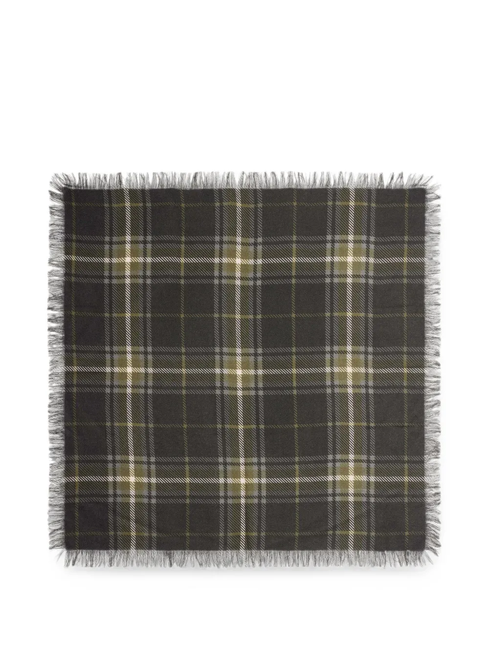 BOMPARD Sjaal met tartan-ruit en franje Grijs