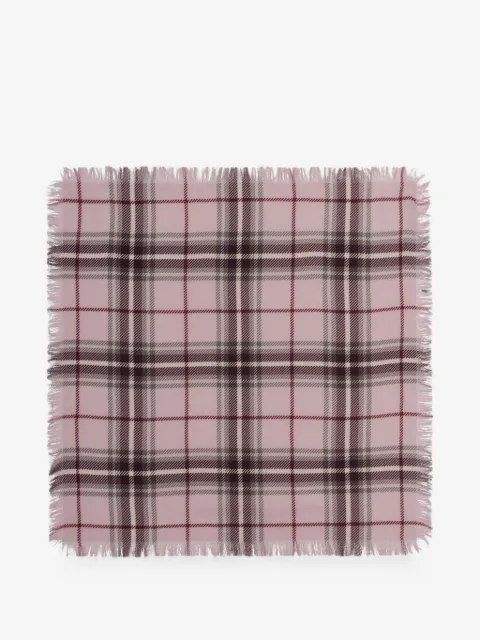 BOMPARD mascada con estampado de cuadros tartán y flecos
