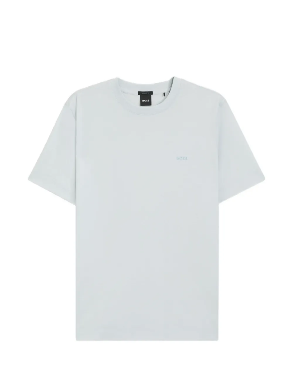 BOSS Katoenen T-shirt met logoprint Blauw
