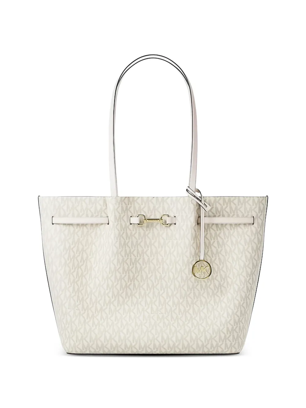 Michael Kors logo-print leather tote bag - Nude