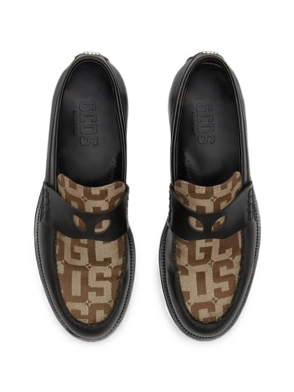 GCDS Wirdo monogram-jacquard loafers Zwart