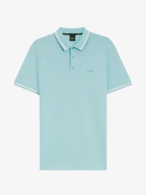 BOSS cotton piqué polo shirt with logo details