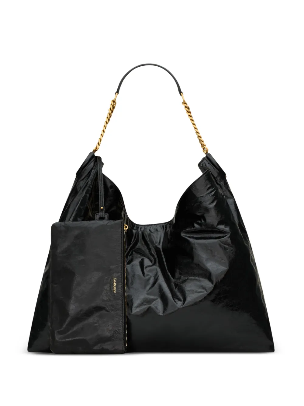 Saint Laurent Hortense bag in shiny leather - Nero
