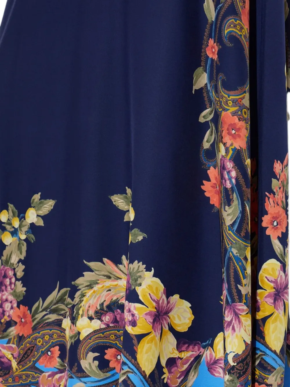 ETRO Zijden rok met bloemenprint Blauw