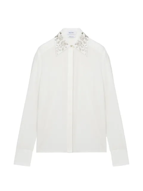 Alexander McQueen floral embroidery shirt in ivory