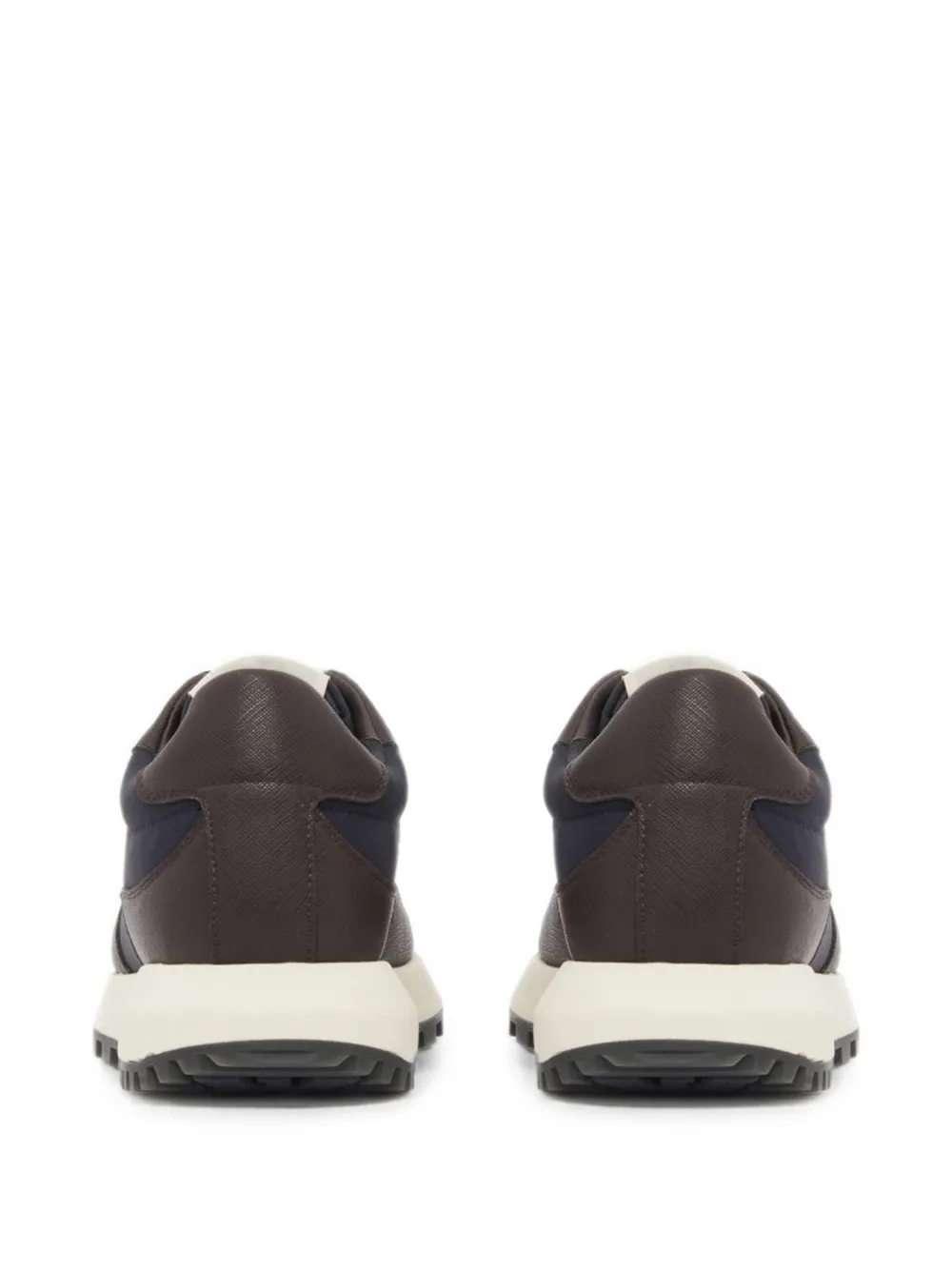 Emporio Armani recycled nylon sneakers with regenerated Saffiano details Blauw