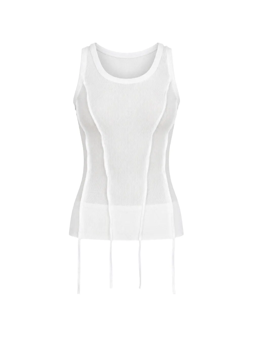 Masnada chiffon-insert panelled tank top - Bianco