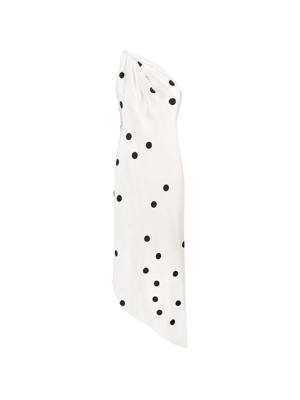 Anna October robe mi-longue Mio à une épaule et pois - Blanc