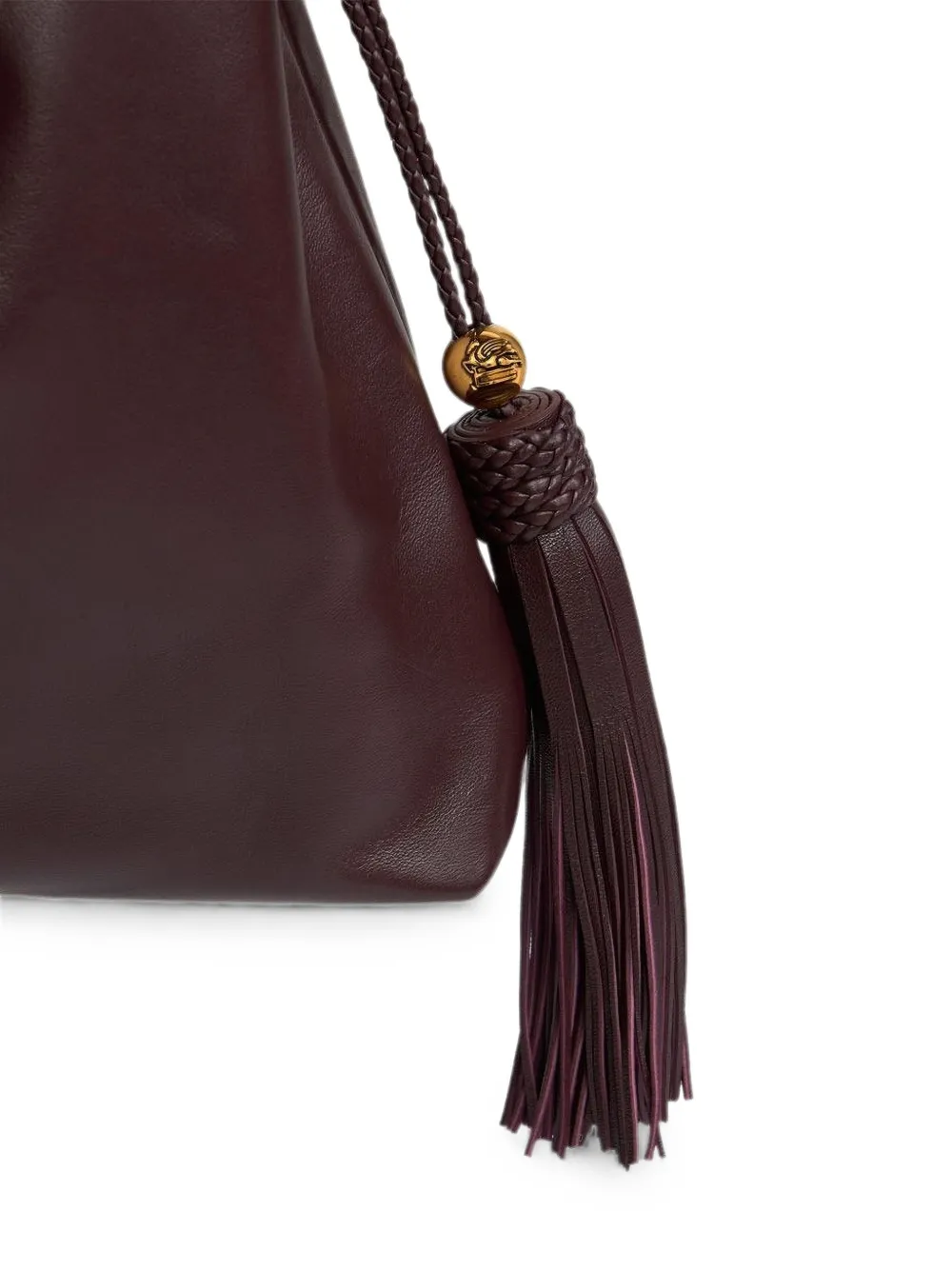 ETRO Grote Kalispera leren tas met kwastjes Bruin