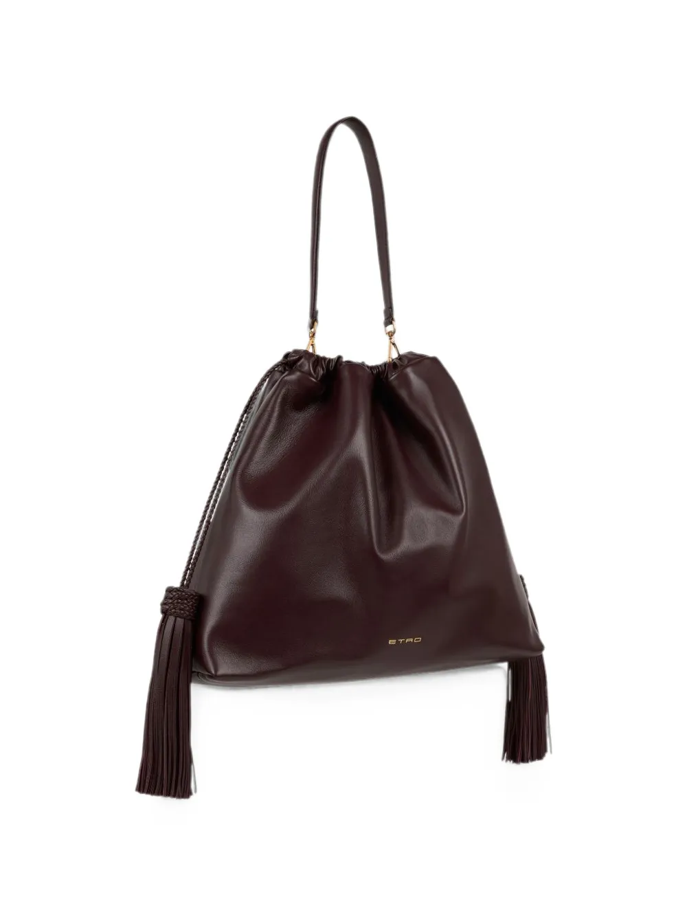 ETRO Grote Kalispera leren tas met kwastjes Bruin