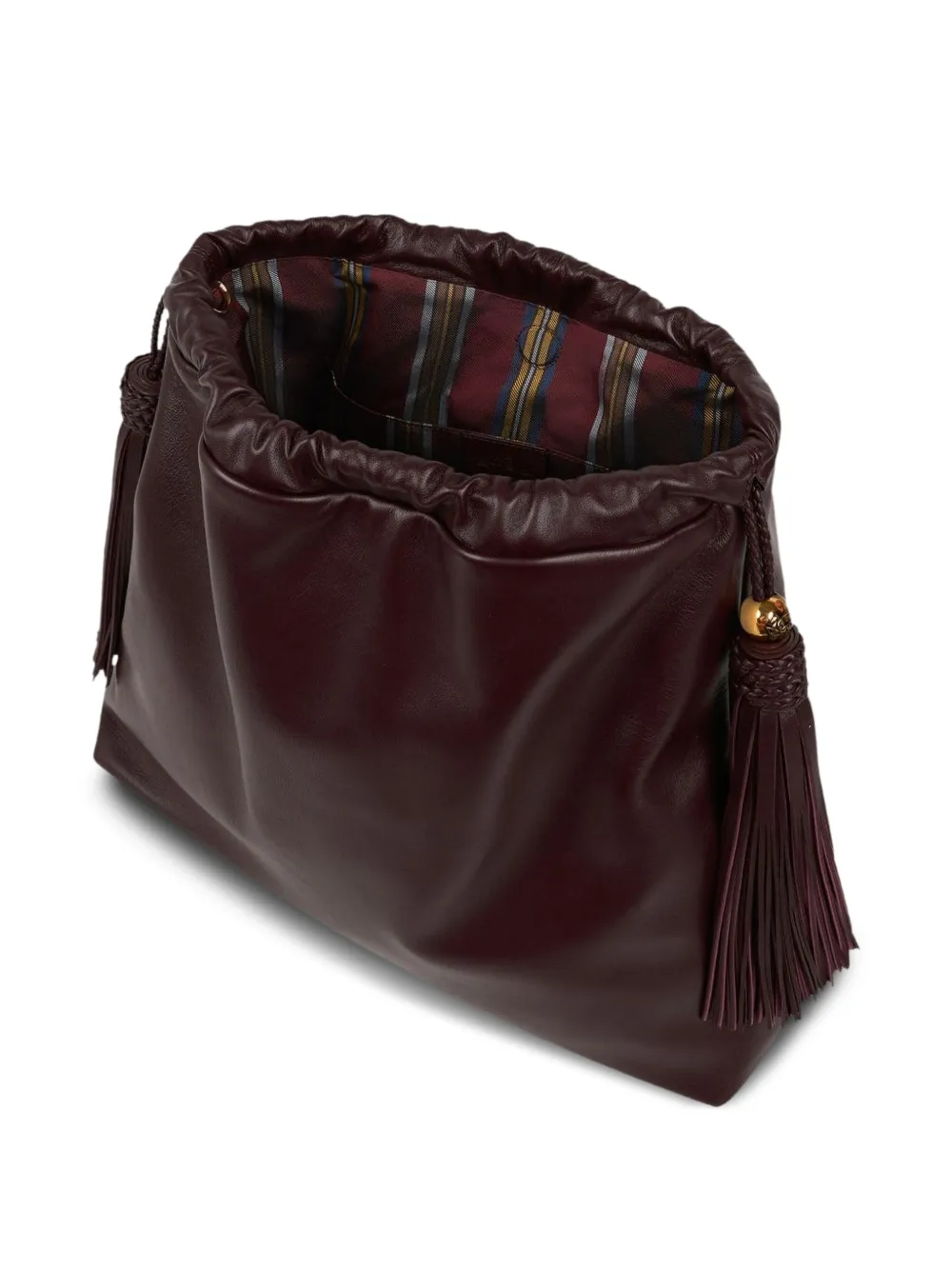 ETRO Grote Kalispera leren tas met kwastjes Bruin