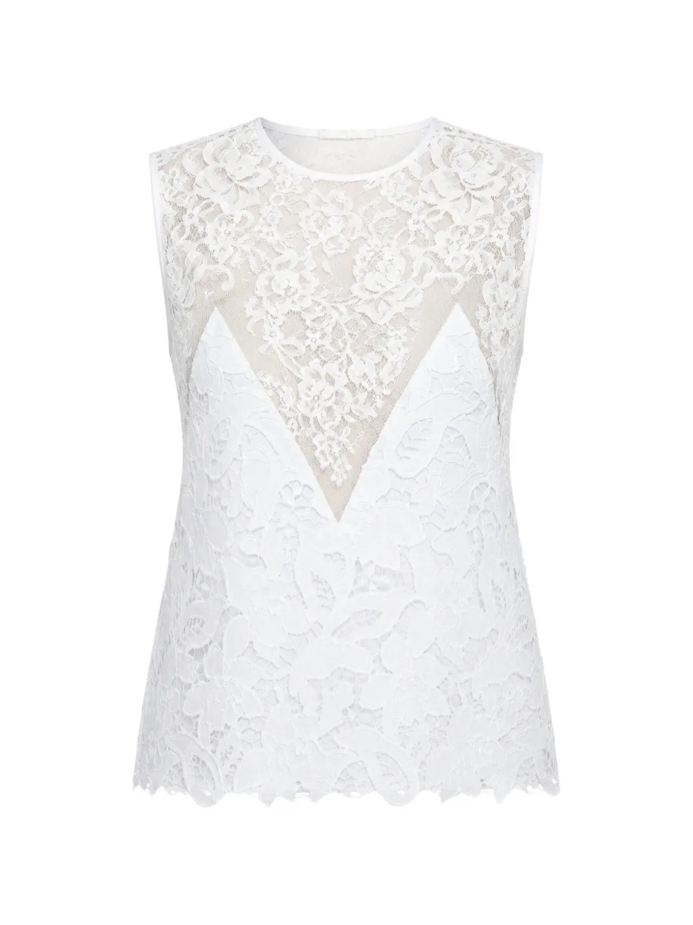 Nº21 lace-panelled sleeveless top - Weiß