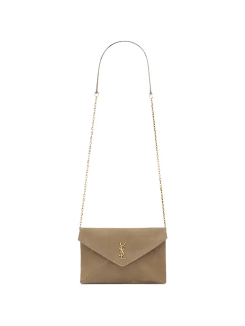 Saint Laurent Cassandre small chain pouch in suede
