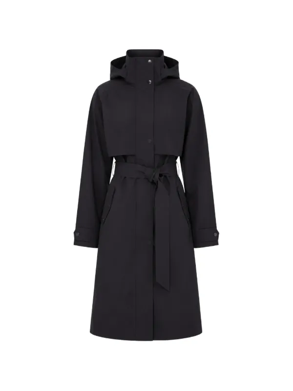 The Upside James Belted Hooded Coat in Black