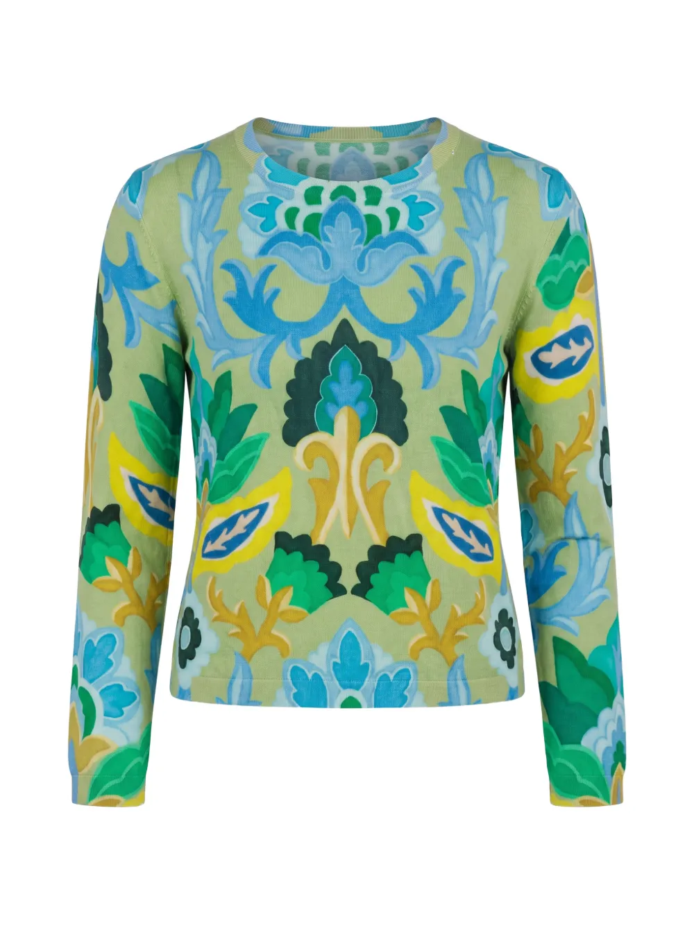 IN BED WITH YOU Floral-print long-sleeve sweater - Grün