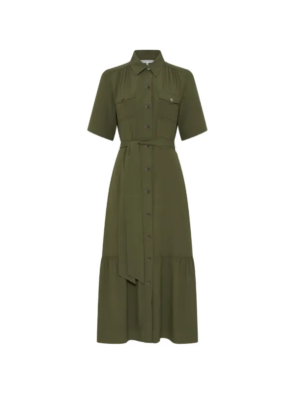gerard darel green dress Raina Belted Shirt Midi | ModelID: 255