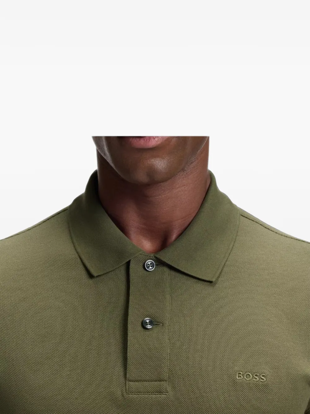 BOSS Poloshirt met geborduurd logo Groen