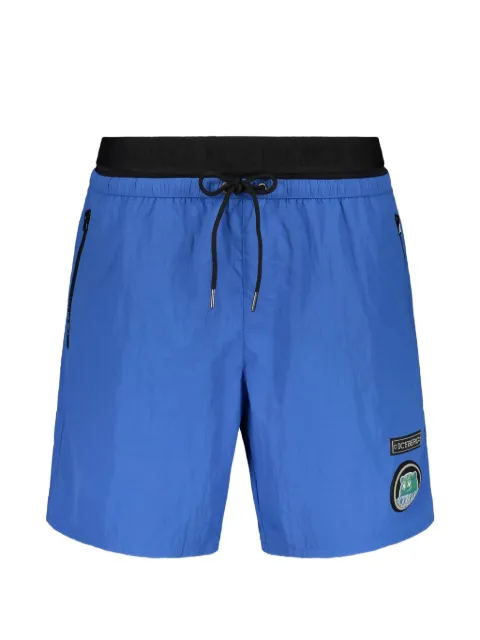 Iceberg crinkled logo-patch swim shorts
