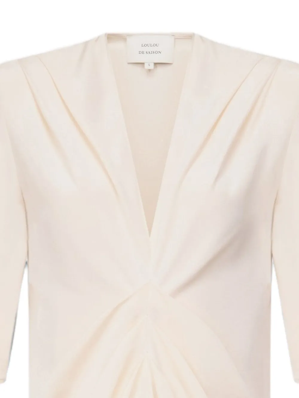 LouLou de Saison Willa gesmockte maxi-jurk Beige