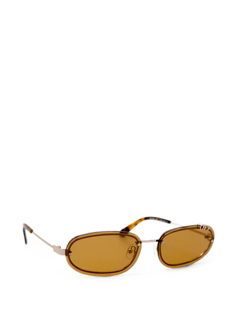 Off-White Eyewear Zonnebril met randloos ovalen montuur Bruin